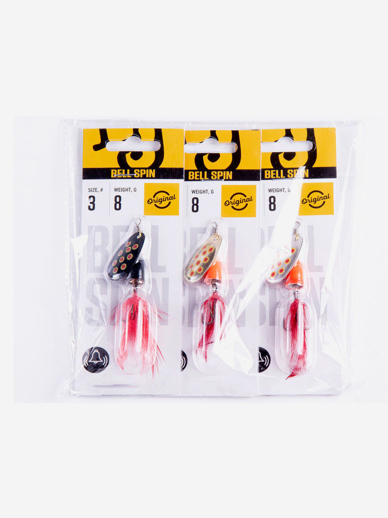 Набор блесен Lucky John BELL SPIN 03 BRD/GRD/SRD из 3 штук