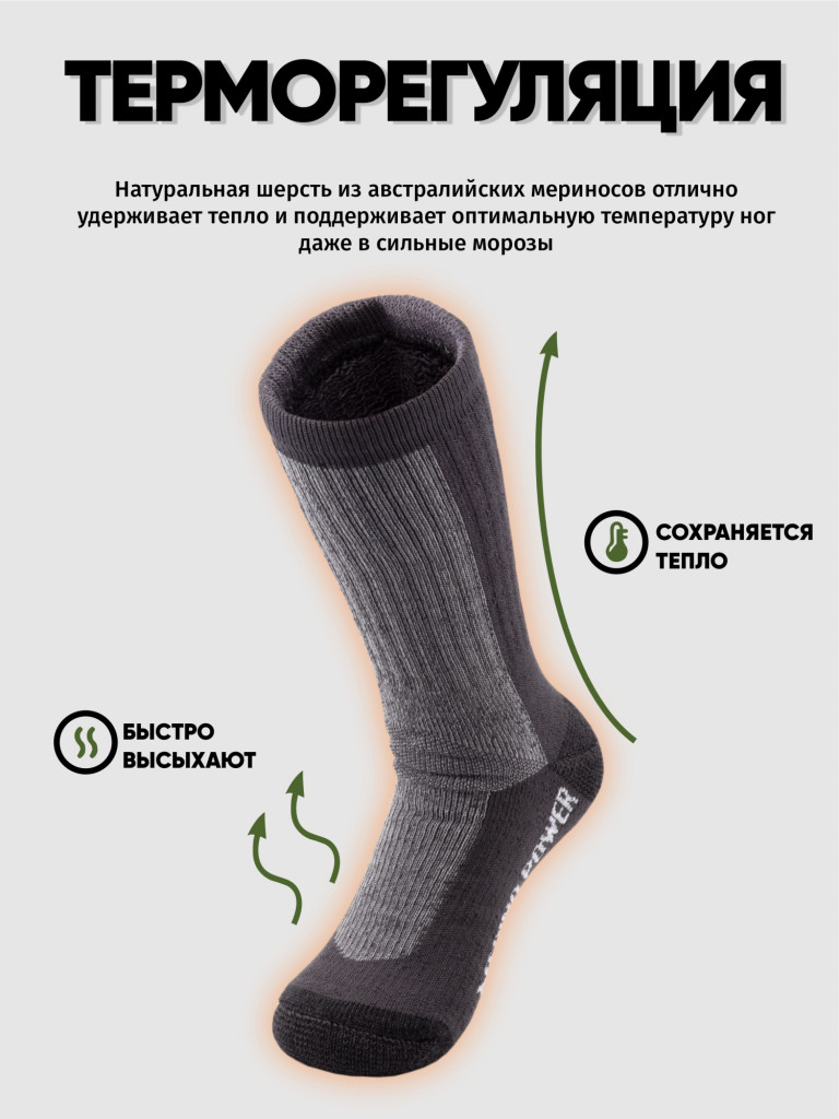 Термоноски Следопыт Merino's Power до -40°С.