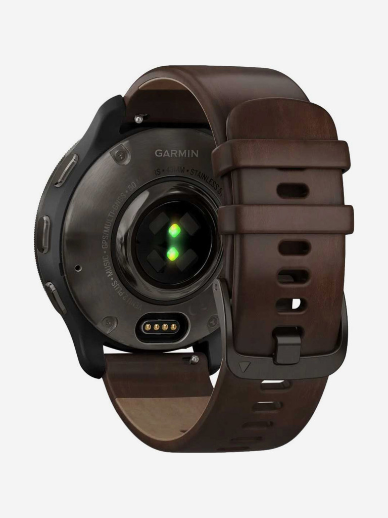 Спортивные наручные часы Garmin Venu 2 Plus Black Slate, Leather