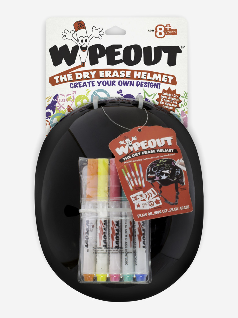 Шлем защитный с фломастерами Wipeout Black (L 8+) - чёрный