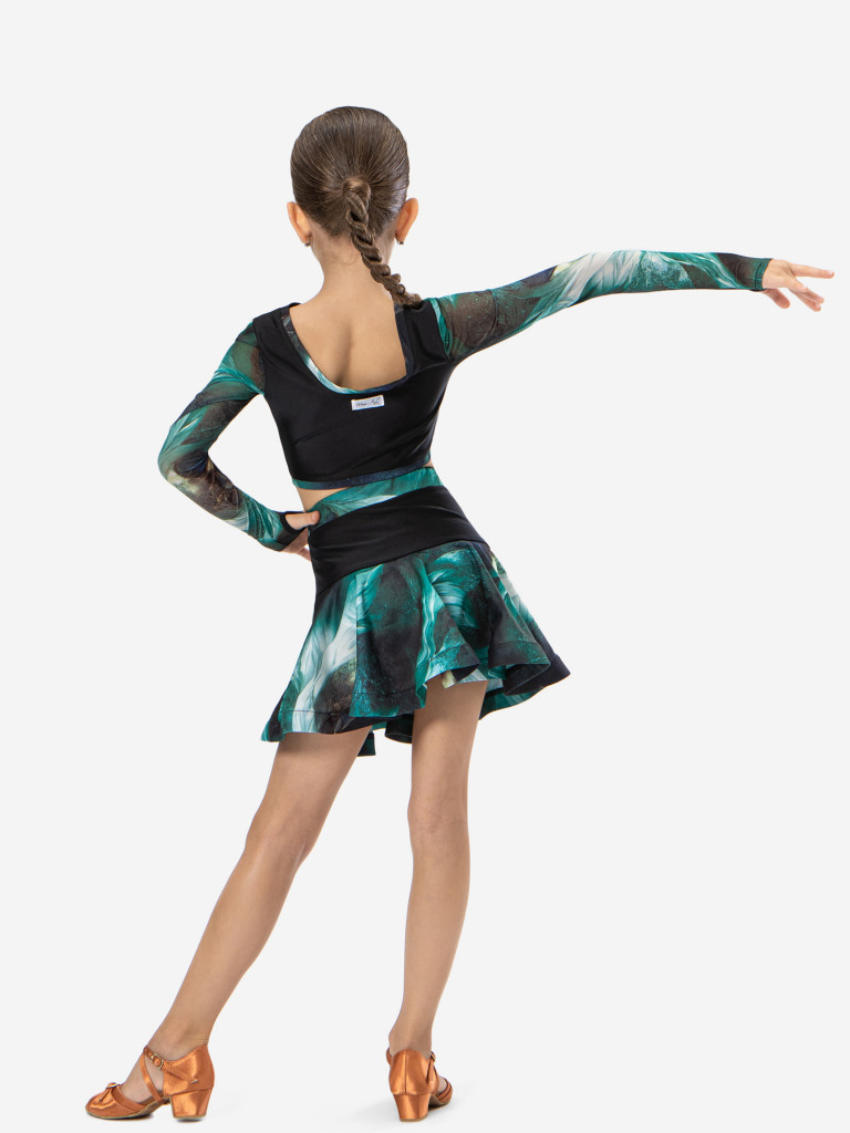 Топ спортивный детский с длинным рукавом ШарЛиС для девочек Sunrise green