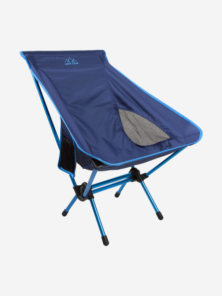 Кресло туристическое складное до 120 кг, для походов, пикника, охоты, рыбалки, алюминиевый каркас LIGHT CAMP M синий