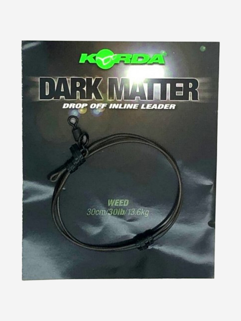 Поводковый материал Dark Matter Drop Off Inline Weedy KORDA 30lb 30см