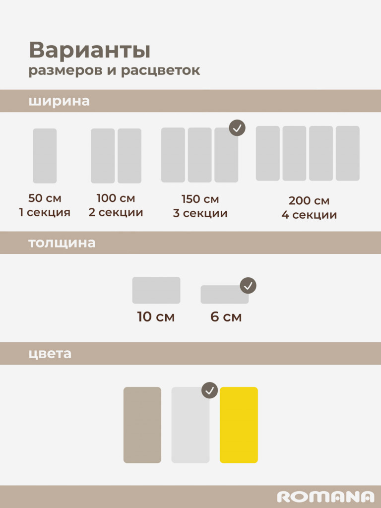 Мягкий щит 150х100х6 см 3 секции, мат детский гимнастический для шведской стенки