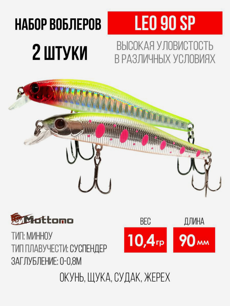 Набор воблеров для рыбалки Leo 90SP 10,4g приманка на щуку