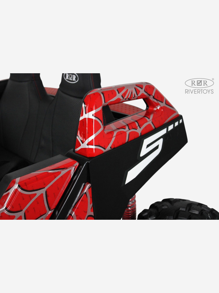 Детский электромобиль RIVERTOYS A505AA-LUX красный спайдер