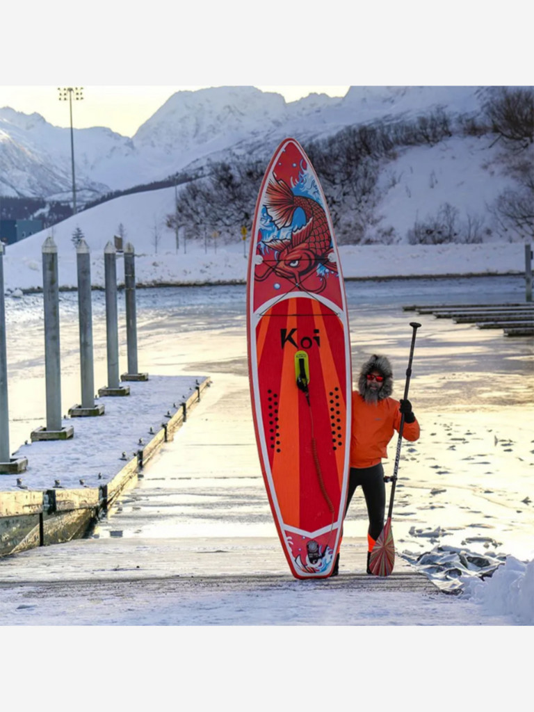 Надувная SUP доска Terbo KOI 11'6 (красный Сап Рыба дракон) для прогулок по воде