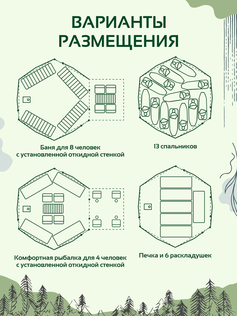 Всесезонная палатка Куб Гексагон Берег