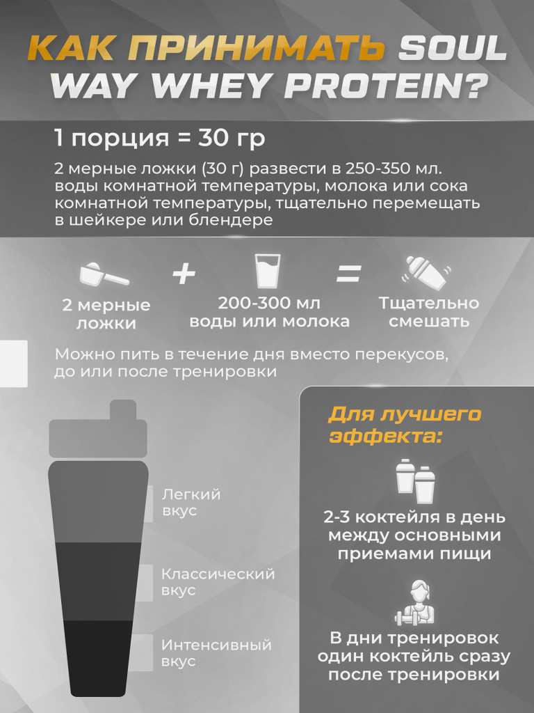 Протеин сывороточный Soul Way, протеин ванильный 900 гр 30 порций