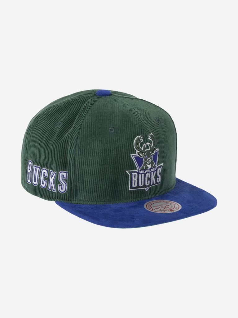 Бейсболка с прямым козырьком MITCHELL NESS HS10048-MBUGREN Milwaukee Bucks NBA (зеленый)