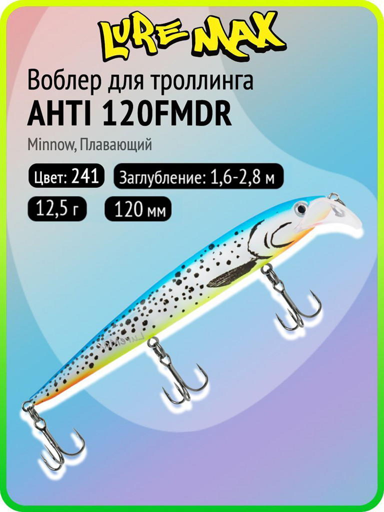 Воблер для рыбалки LureMax AHTI 120FMDR-241, 12,5 г, 120 мм, плавающий
