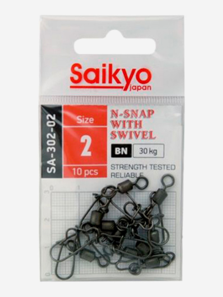 Вертлюг с застежкой Saikyo SA-302-02 (2 упаковки по 10 штук)