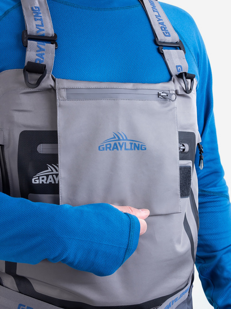 Вейдерсы для рыбалки Таймень GRAYLING GRWF3-001, серый