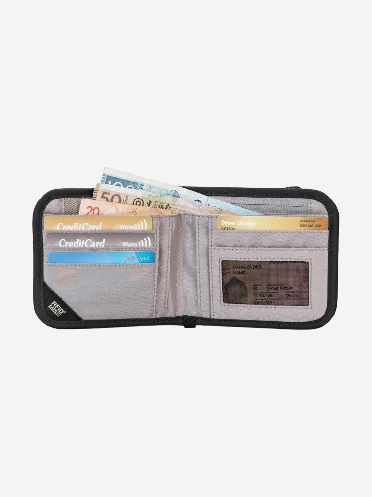 Кошелек антивор Pacsafe RFIDsafe V100, Black