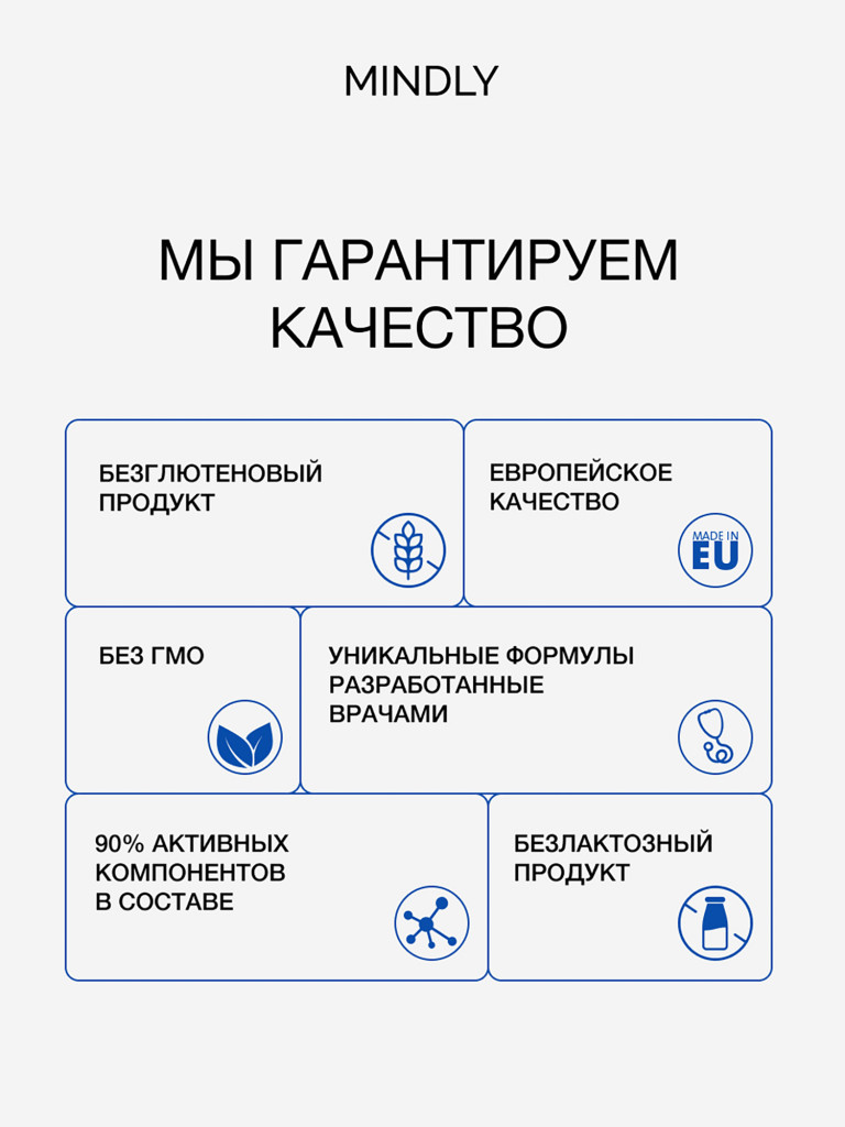 Кальций, магний, цинк и витамин D3 MINDLY — для крепких костей, нервной системы и иммунитета, 60 таблеток