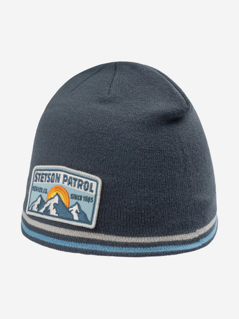 Шапка без отворота STETSON 8699101 BEANIE PATROL (синий)