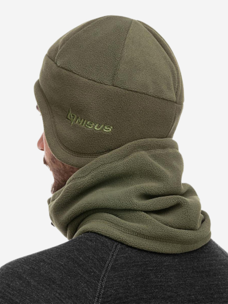 Комплект флисовый NISUS AVIOR (шапка с ушками+бафф) для рыбалки и охоты