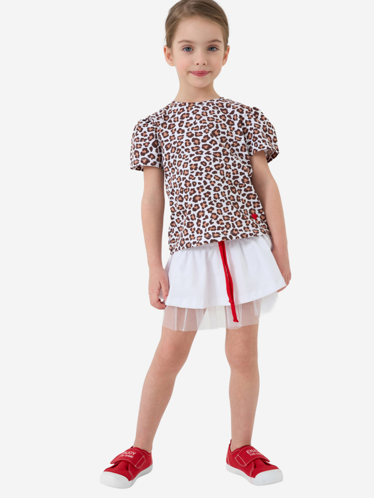 Комплект для девочек: футболка, юбка-шорты PlayToday
