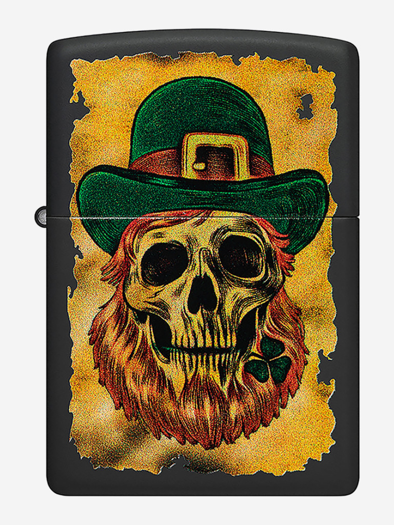 Зажигалка бензиновая ветроустойчивая Zippo Lucky Map Black Matte