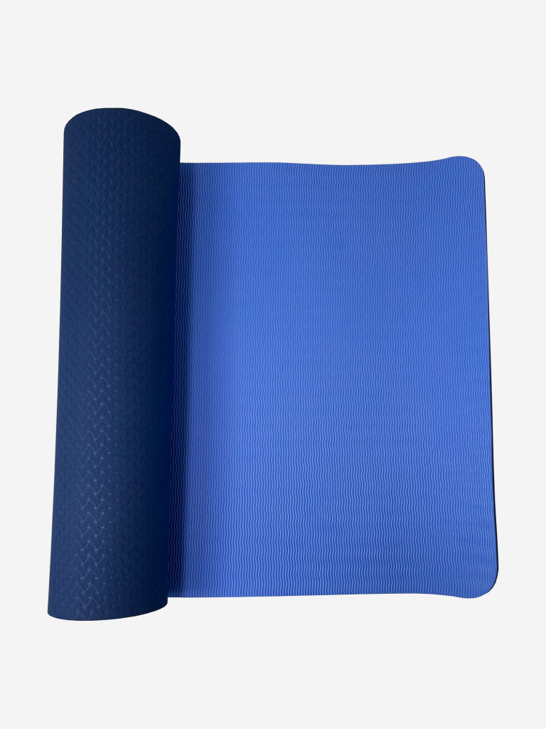 Коврик для йоги и фитнеса UNIX Fit двусторонний, 180 х 61 х 0,6 см, двуцветный, голубой