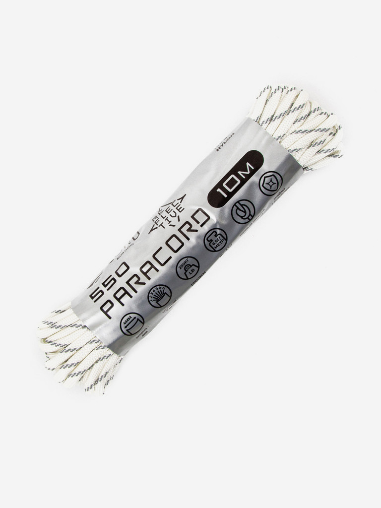 Паракорд 550 CORD nylon 10м RUS световозвращающий (white)