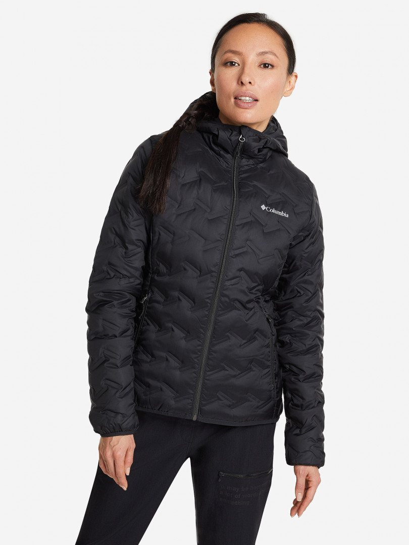 фото Пуховик женский columbia delta ridge down hooded jacket, черный