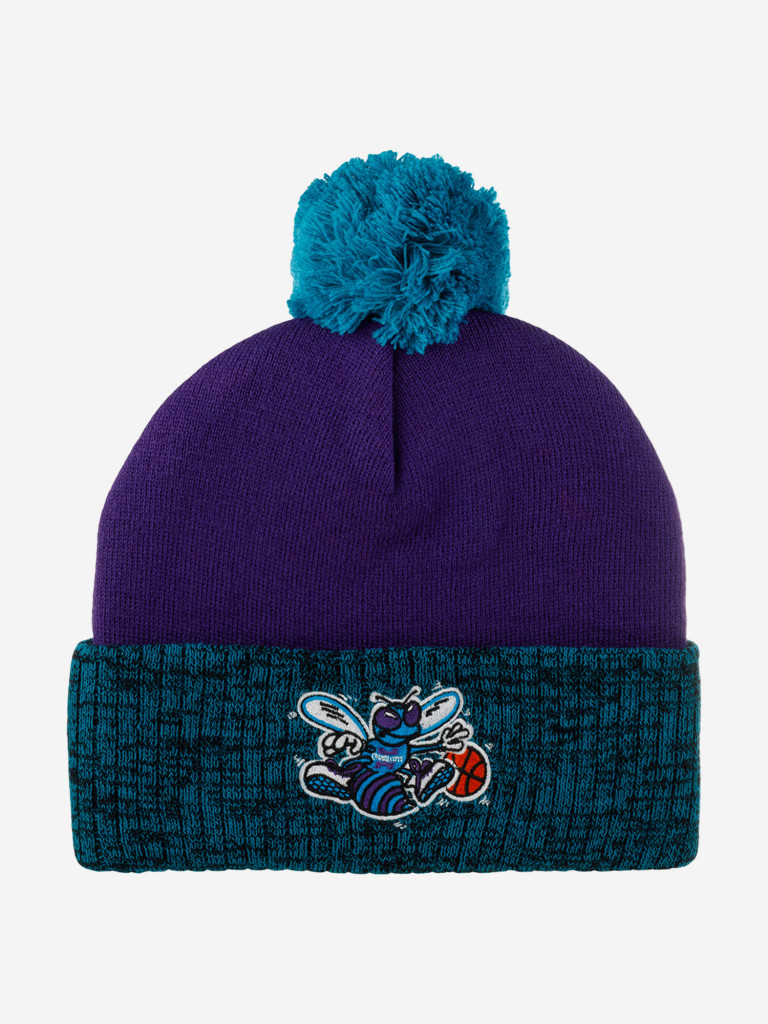 Шапка с помпоном MITCHELL NESS HPCK1052-CHOYYPPP Charlotte Hornets NBA (фиолетовый)