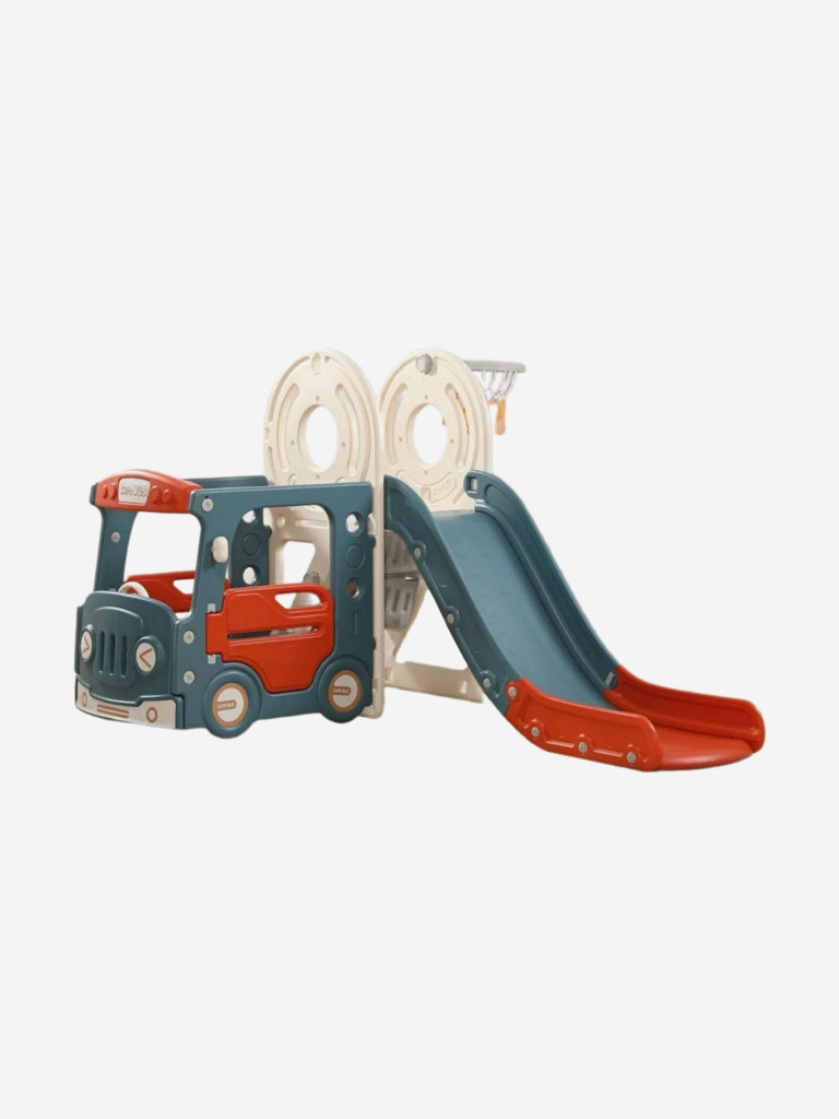 Игровой комплекс с горкой и качелями UNIX Kids Bus (171 cm) Red