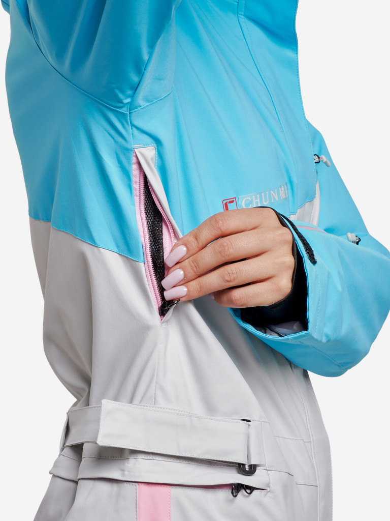 Горнолыжный комбинезон женский зимний голубого цвета 2326