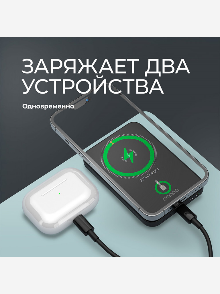 Внешний аккумулятор NRG MageSafe 5000 мА-ч (18Вт-ч) Basic, 15Вт Qi