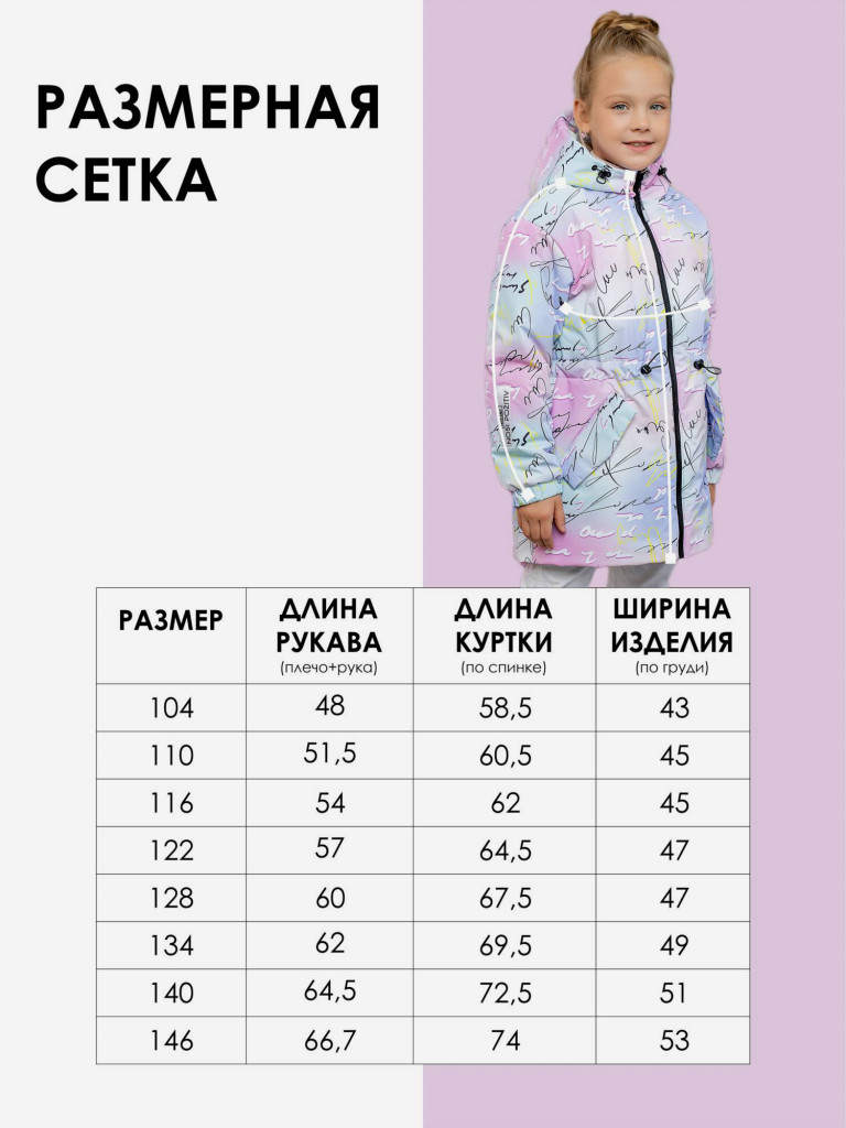 Парка для девочки batik Латифа мультиколор