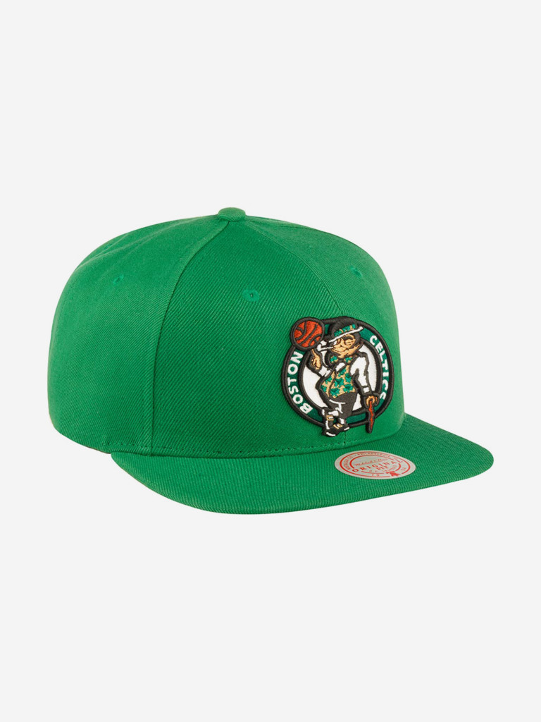 Бейсболка с прямым козырьком MITCHELL NESS 6HSSJS19078-BCEKYGN Boston Celtics NBA