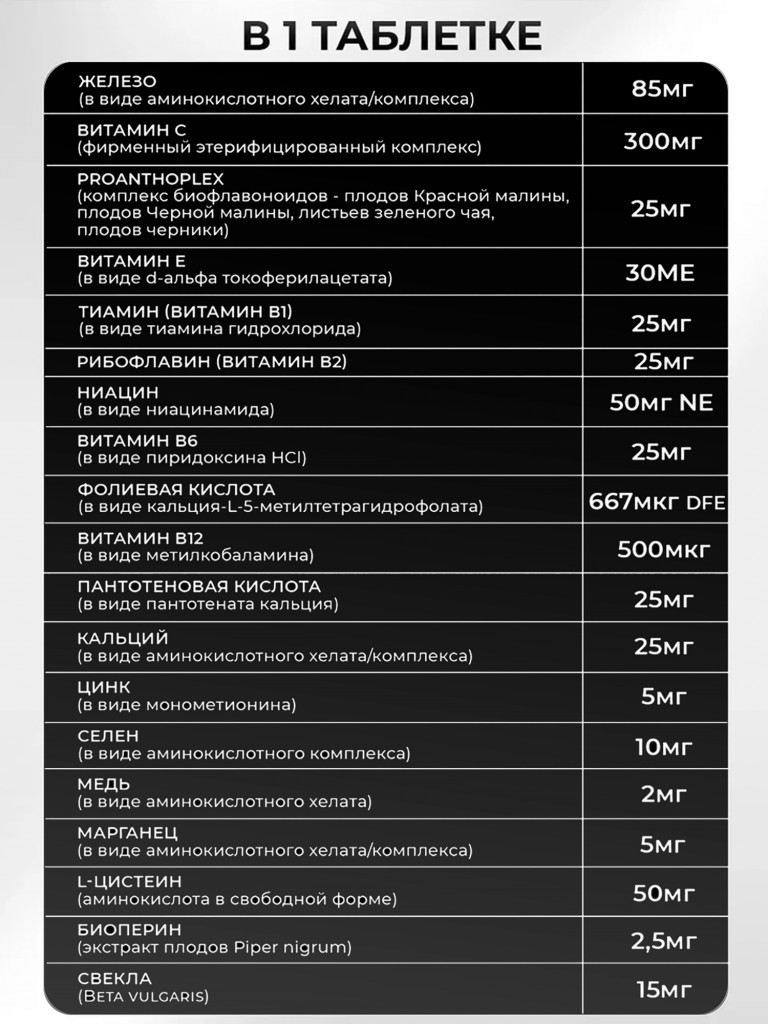 Hema-Plex Хема Плекс витаминный комплекс с железом Matwave, 700 мг, 30 таблеток