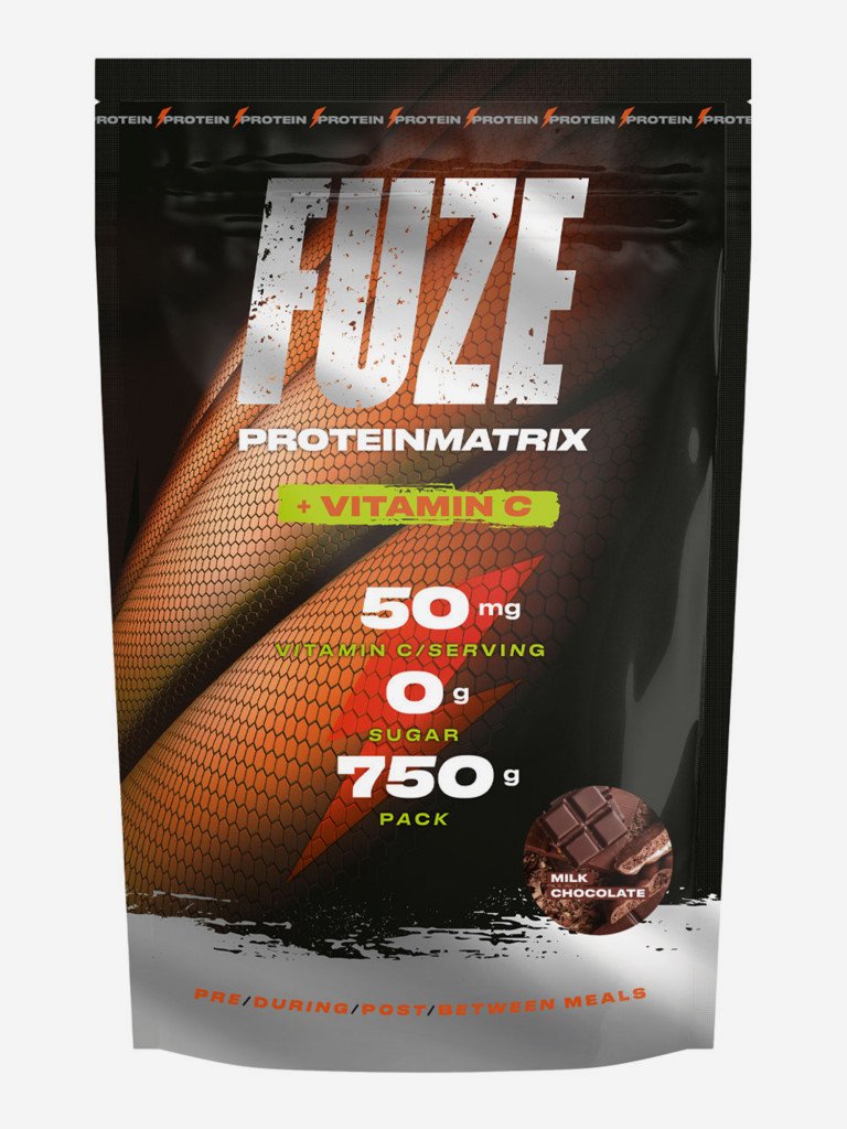 Протеин Мультикомпонентный для набора мышечной массы Fuze Protein Matrix +  Vitamin C 750г, Молочный шоколад черный цвет — купить за 547 руб. со  скидкой 44 %, отзывы в интернет-магазине Спортмастер