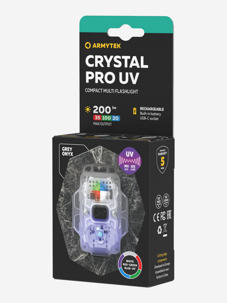 Фонарь налобный Armytek Crystal Pro UV с ультрафиолетовым светодиодом, 200 лм