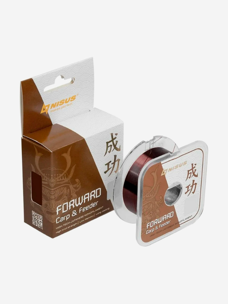 Леска для рыбалки Nisus FORWARD Carp & Feeder brown Nylon 0,203mm (N-FСF-0203-100) 10 штук по 100 м