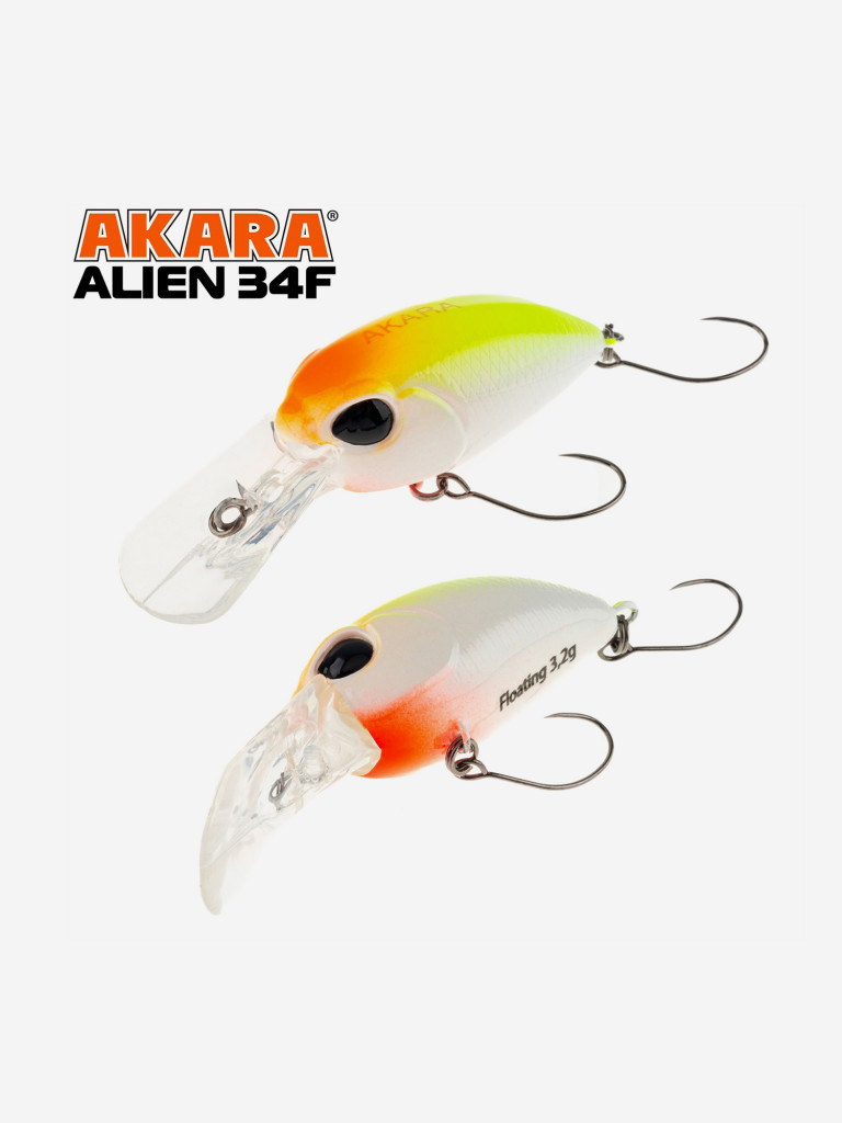 Воблер Akara Alien 34F кренк плавающий на форель 3,2гр A166