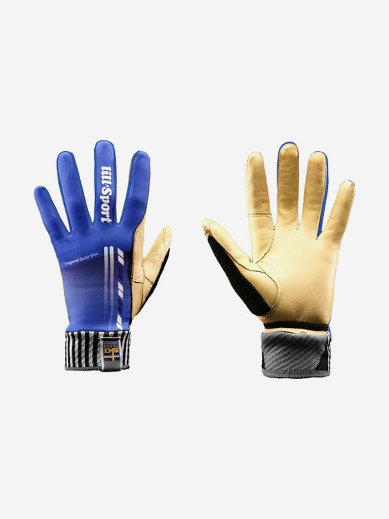 Гоночные лыжные перчатки Lillsport, модель Legend Slim Gold Royal Blue