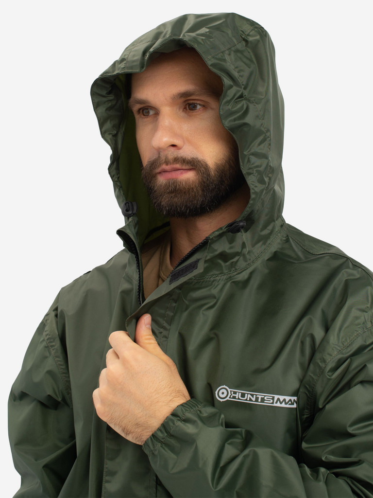 Костюм-дождевик мужской Huntsman ВВЗ Шторм для рыбалки и охоты, ткань таффета PVC 20000 мм вод.ст.