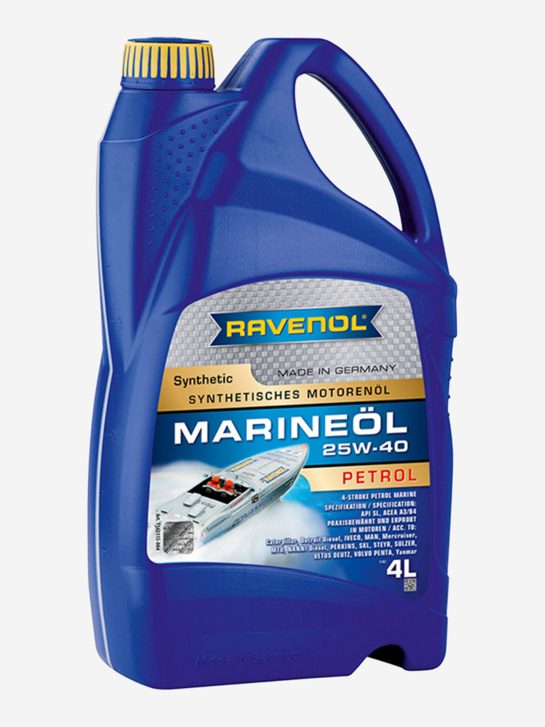 Моторное масло RAVENOL Marineoil PETROL 25W-40 Synthetic, 4 литра