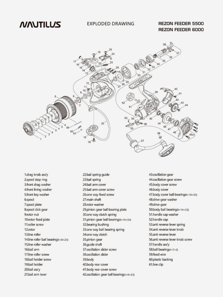 Катушка для рыбалки фидерная Nautilus Rezon Feeder 5500
