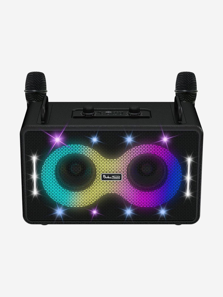 Беспроводная портативная колонка с двумя микрофонами BukaTech Patty Black, 35 Вт
