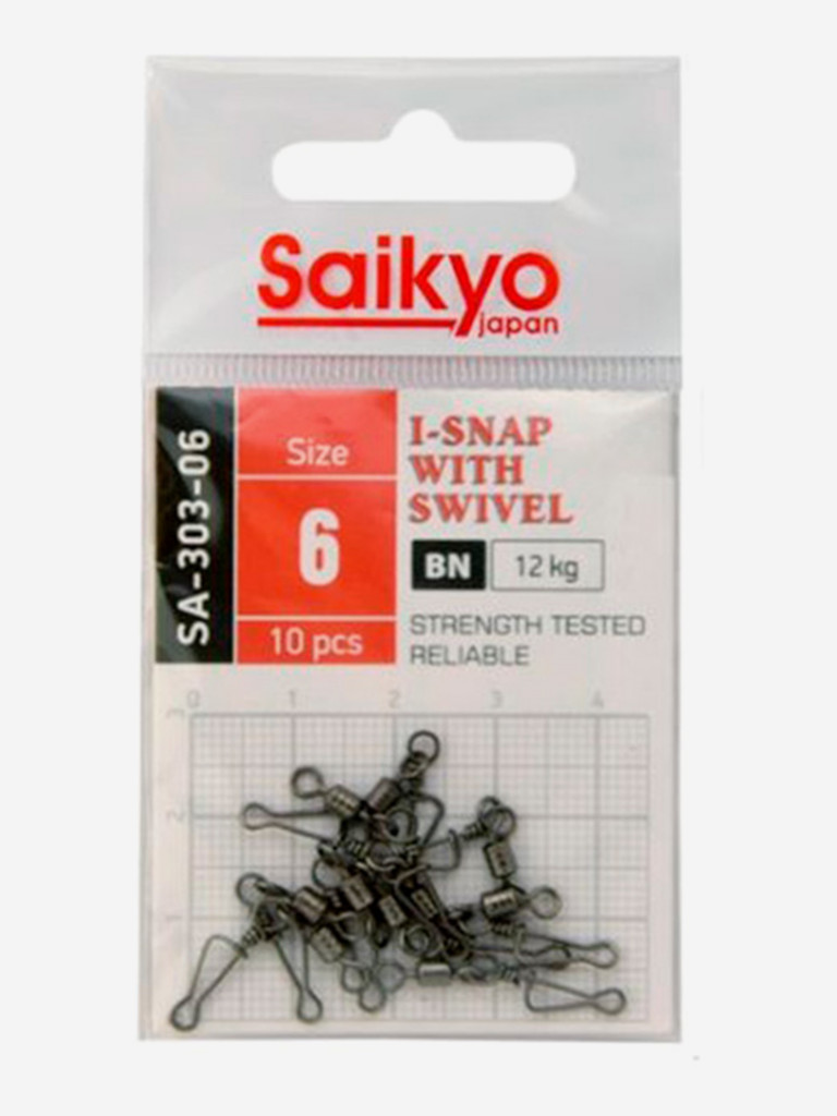 Вертлюг с застежкой Saikyo SA-303-06 (2 упаковки по 10 штук)