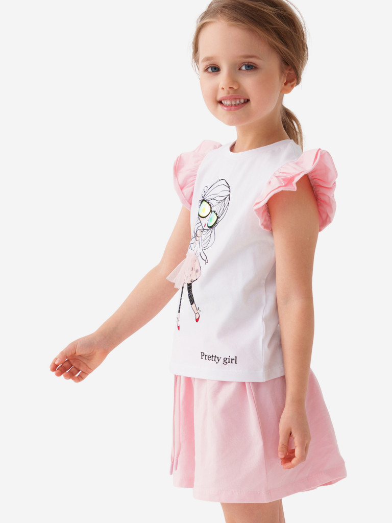 Комплект для девочек: футболка, шорты PlayToday