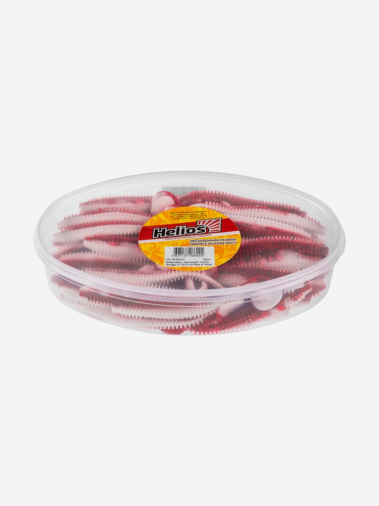 Мягкая приманка Helios Shaggy, 5,12'' / 13 см, Red & White, 50 шт (HS-18-003-N)