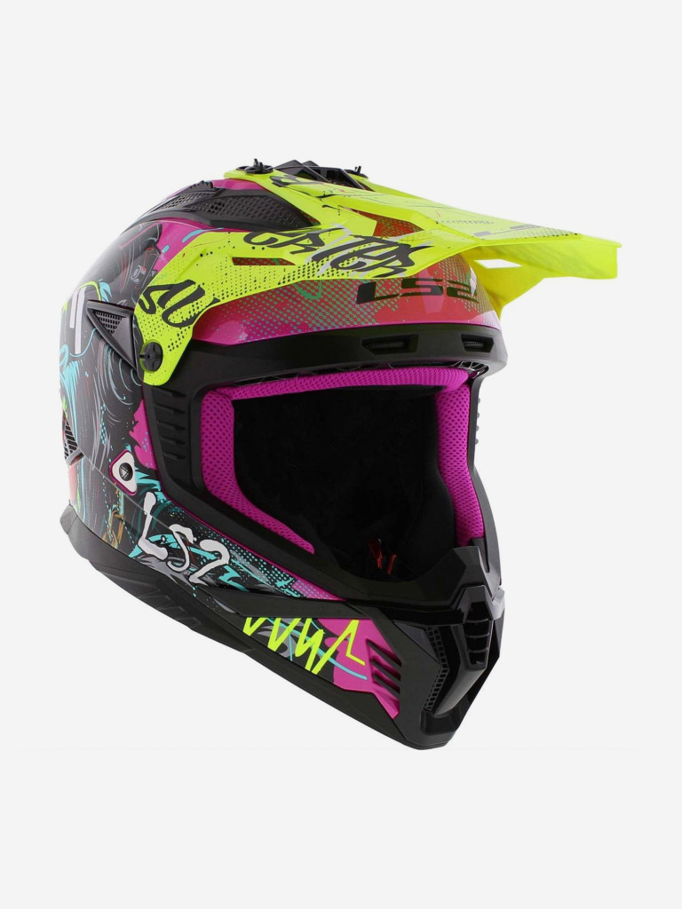 Мотошлем LS2 MX708 FAST II GORILLA (фиолетово-желтый глянцевый, Gloss Purple H-V Yellow)