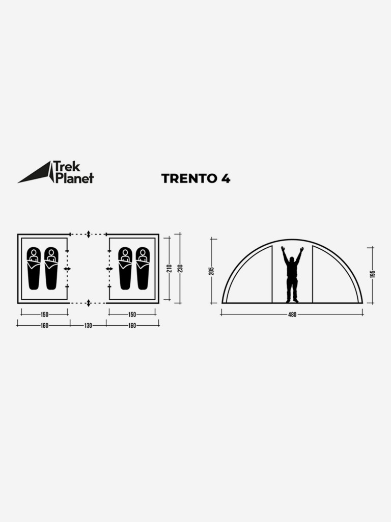 Четырехместная кемпинговая палатка Trek Planet Trento 4
