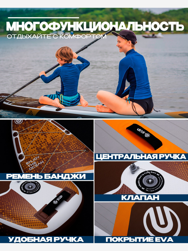 Надувная SUP-доска E-SUP SPARKWAVE 03, 11' 335*83*15 см сапборд