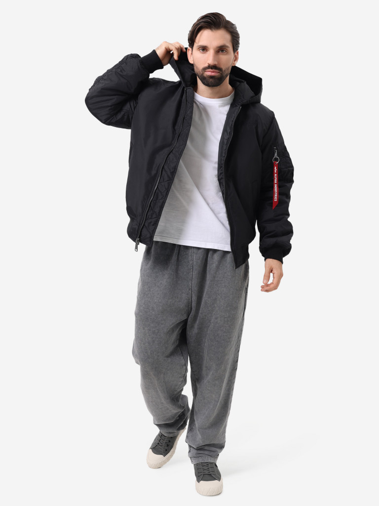 Бомбер утепленный мужской MA-1 Hooded Logo Oxford Alpha Industries