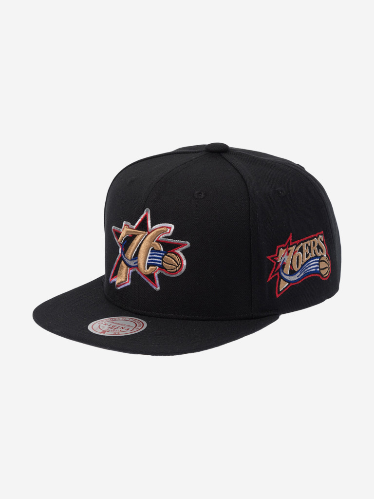 Бейсболка с прямым козырьком MITCHELL NESS HS11486-P76BLCK Philadelphia 76Ers NBA (черный)